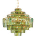 Sommelier Chandelier by Currey and Company. Made from wrought iron, bottle glass in a modern style.