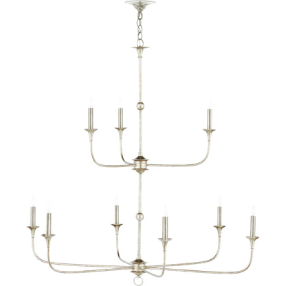 Nottaway Two-Tier Chandelier by Currey and Company. Made from wrought iron in a traditional style.