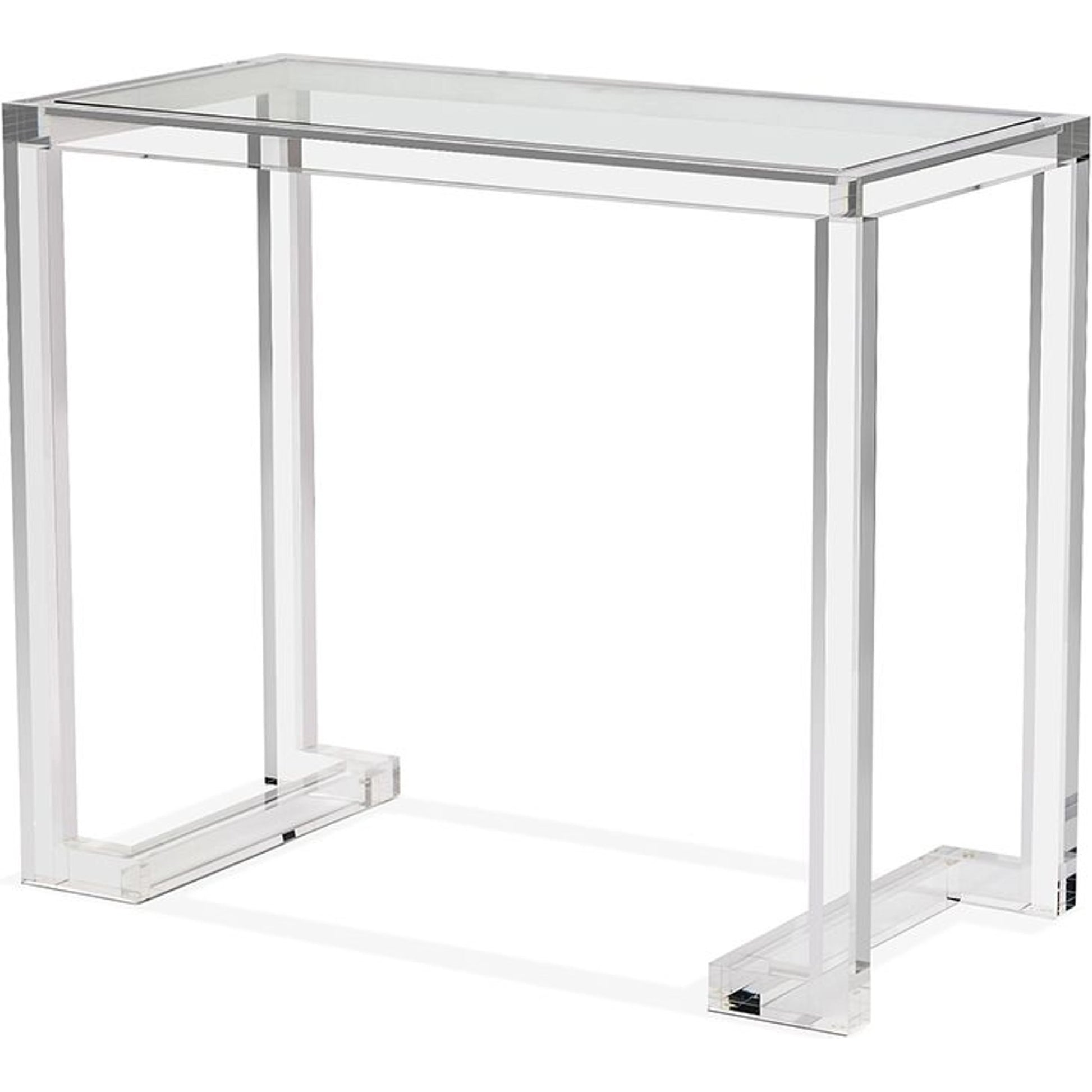 Ava Small Desk by Interlude Home in clear. Made from acrylic, glass in a modern style.