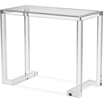 Ava Small Desk by Interlude Home in clear. Made from acrylic, glass in a modern style.