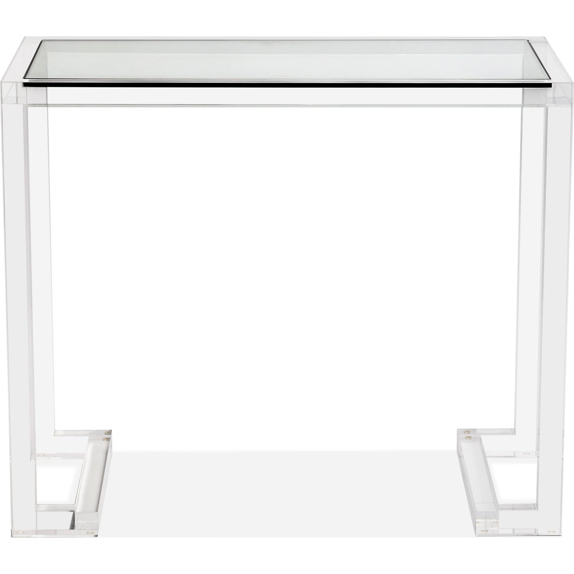Ava Small Desk by Interlude Home in clear. Made from acrylic, glass in a modern style.
