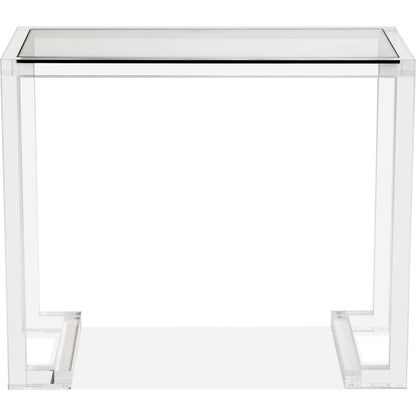 Ava Small Desk by Interlude Home in clear. Made from acrylic, glass in a modern style.