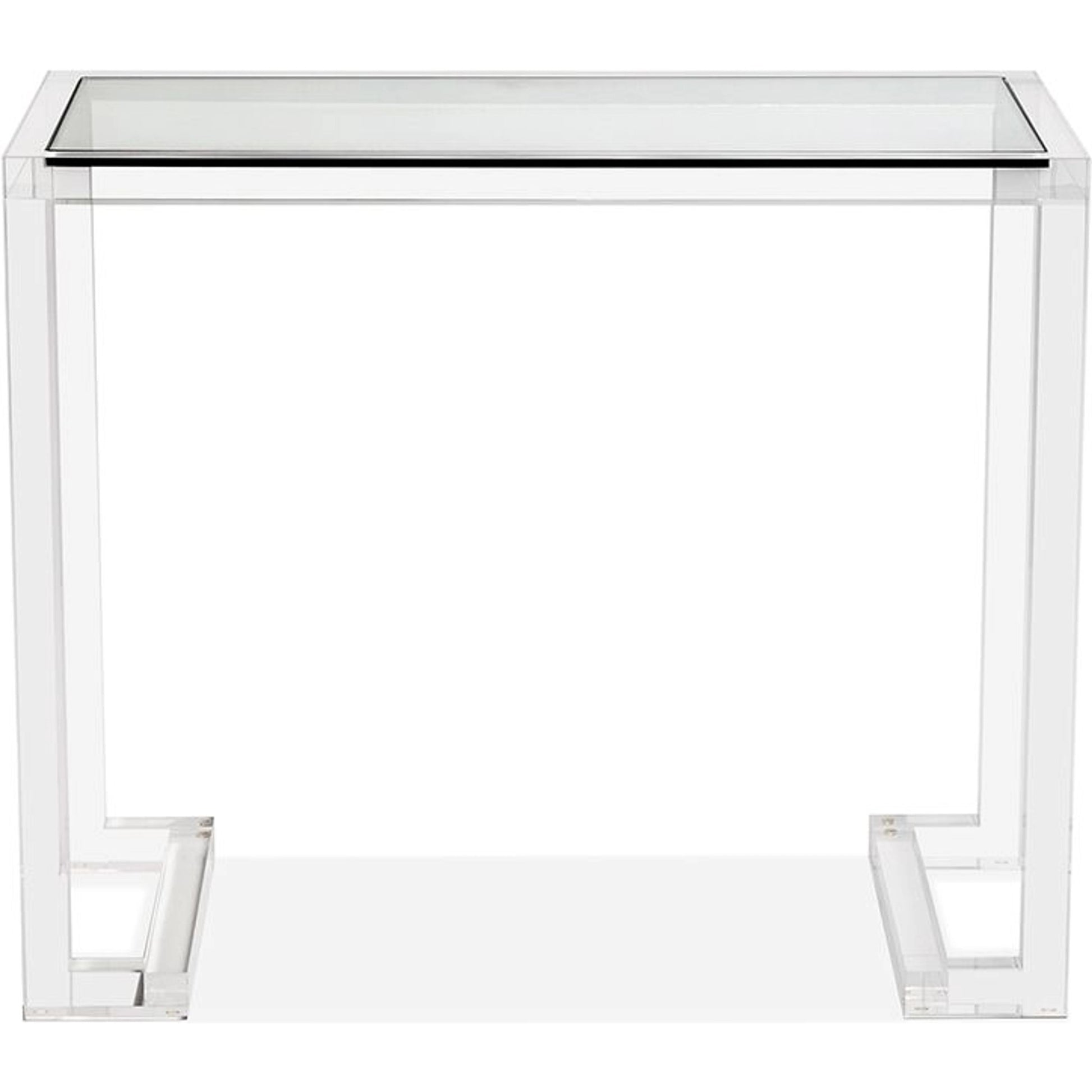 Ava Small Desk by Interlude Home in clear. Made from acrylic, glass in a modern style.