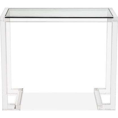 Ava Small Desk by Interlude Home in clear. Made from acrylic, glass in a modern style.
