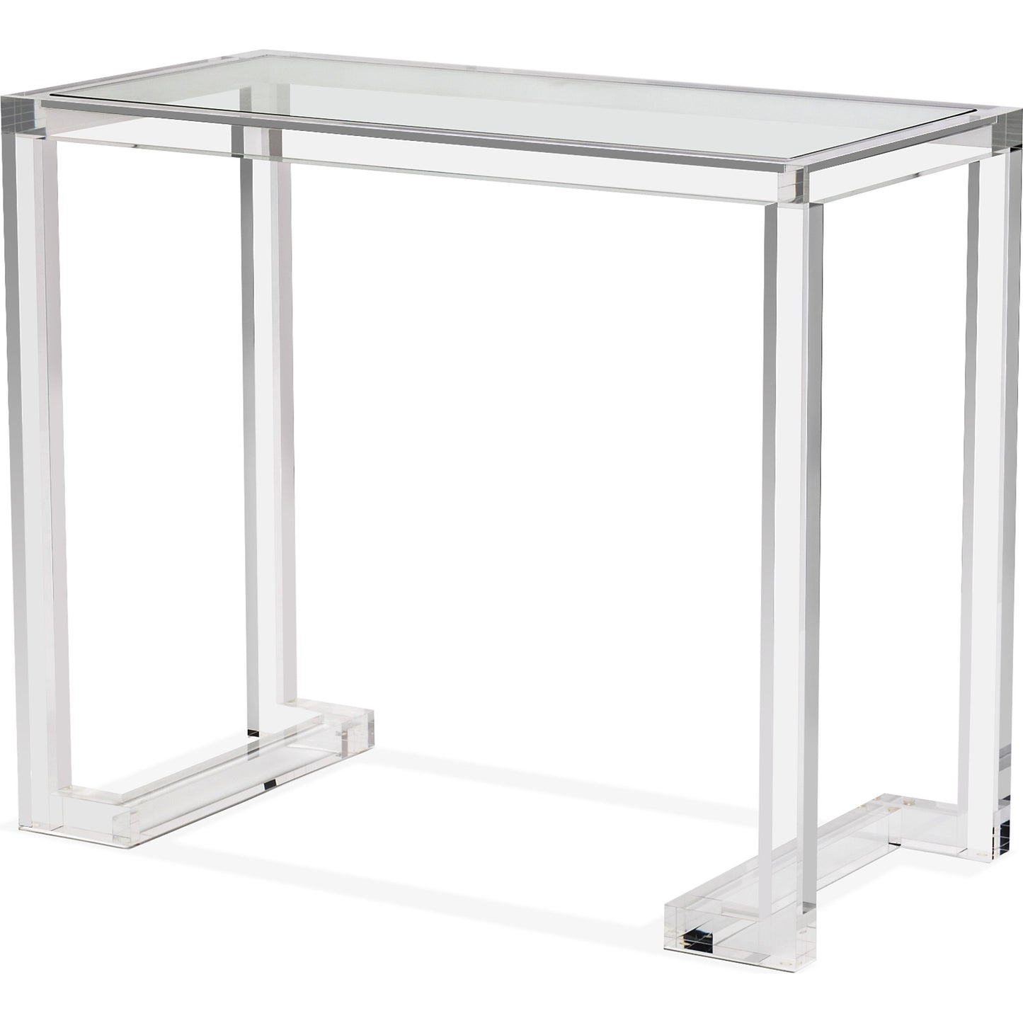 001 S-224247 | Primary Silo | Ava Small Desk by Interlude Home in clear. Made from acrylic, glass in a modern style.
