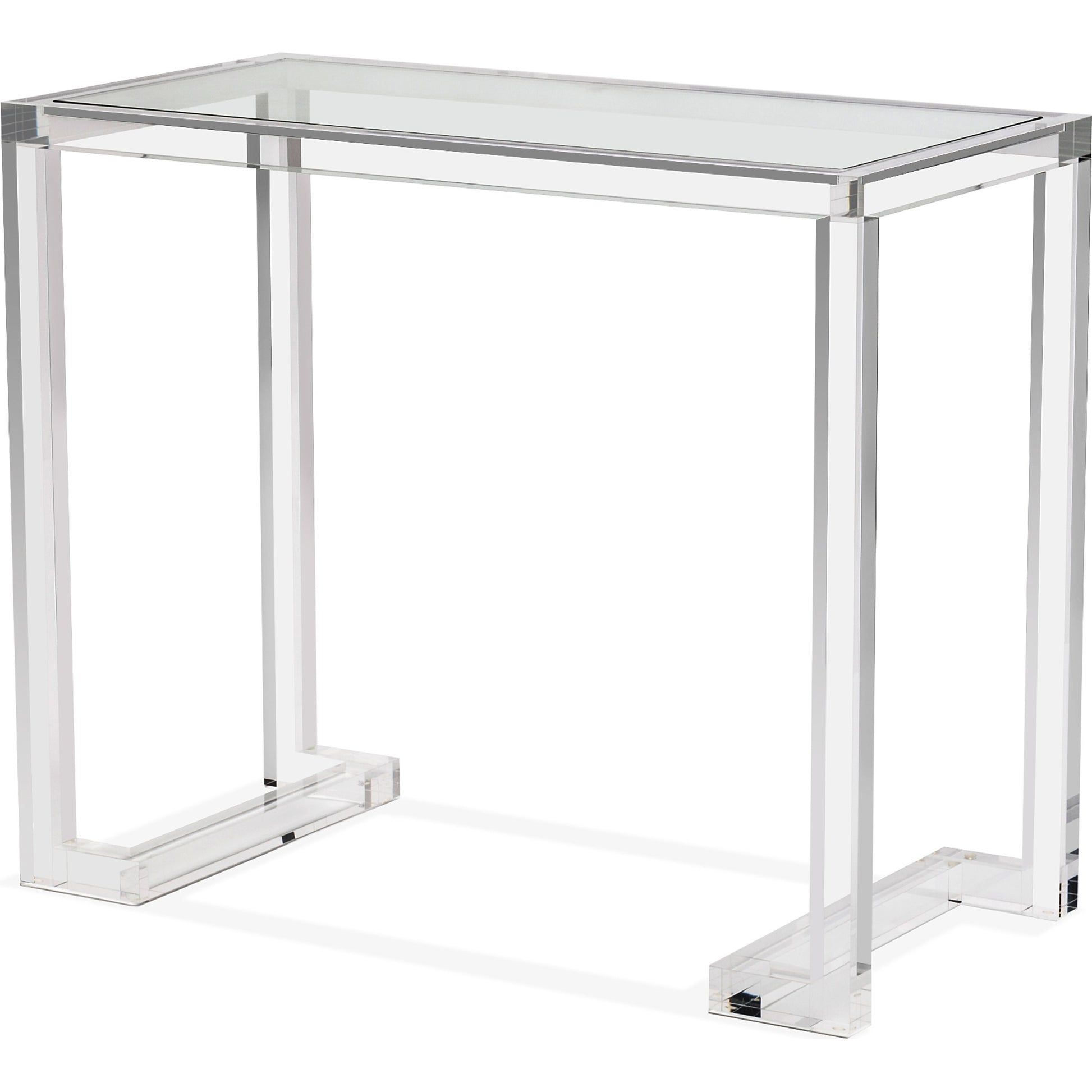 Ava Small Desk by Interlude Home in clear. Made from acrylic, glass in a modern style.
