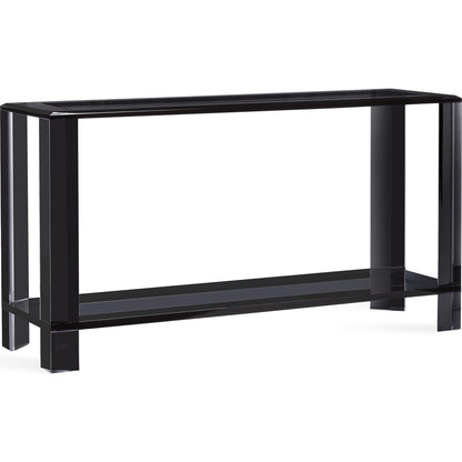 Surrey Grand Console by Interlude Home in clear, clear glass. Made from acrylic, glass in a modern style.