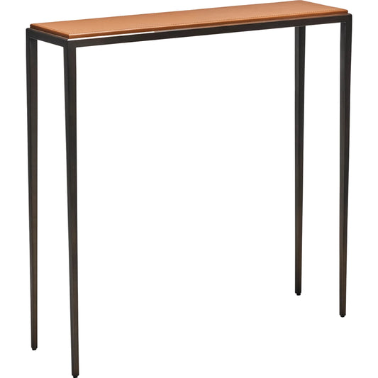 Auburn Small Console by Interlude Home. Made from wood, cast iron, leather in a modern style.
