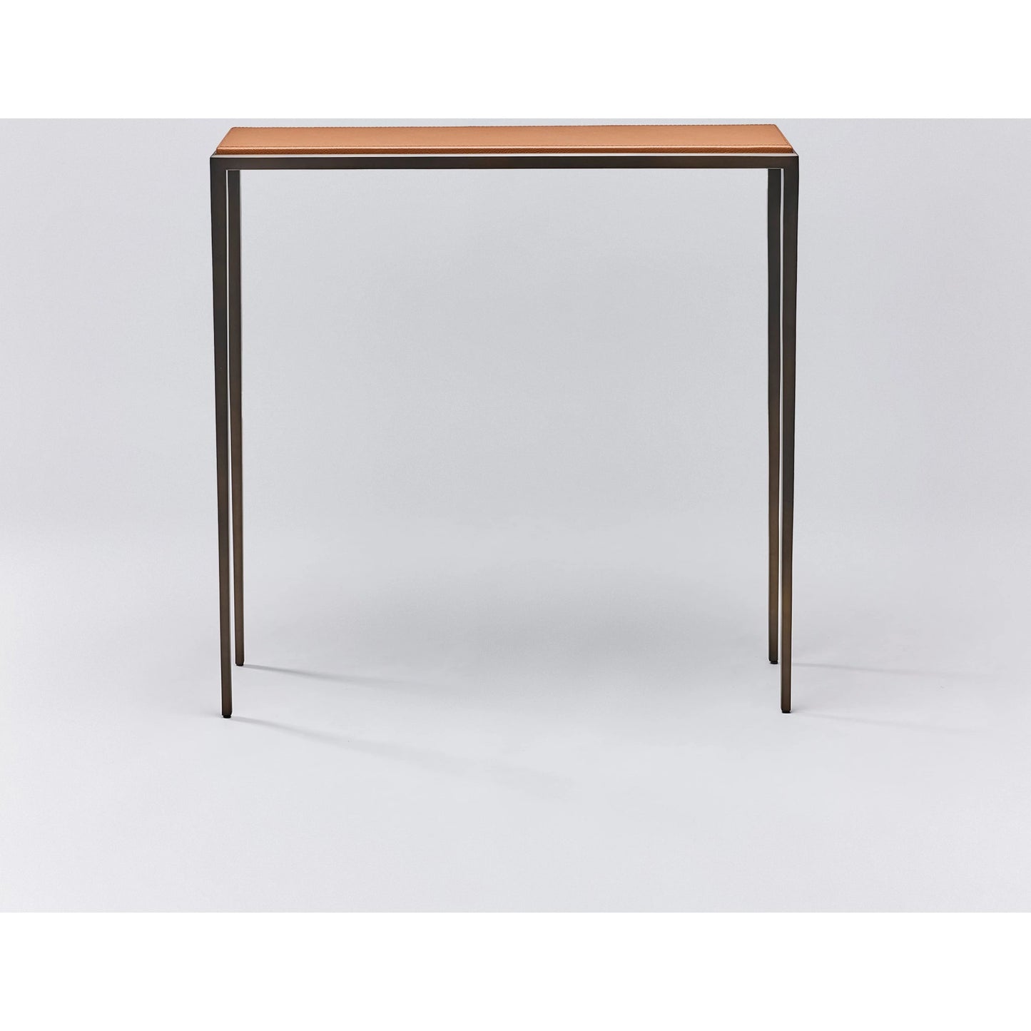 002 SI-2122642 | Additional Silo | Auburn Small Console by Interlude Home in classic bronze, caramel. Made from wood, cast iron, leather in a modern style.