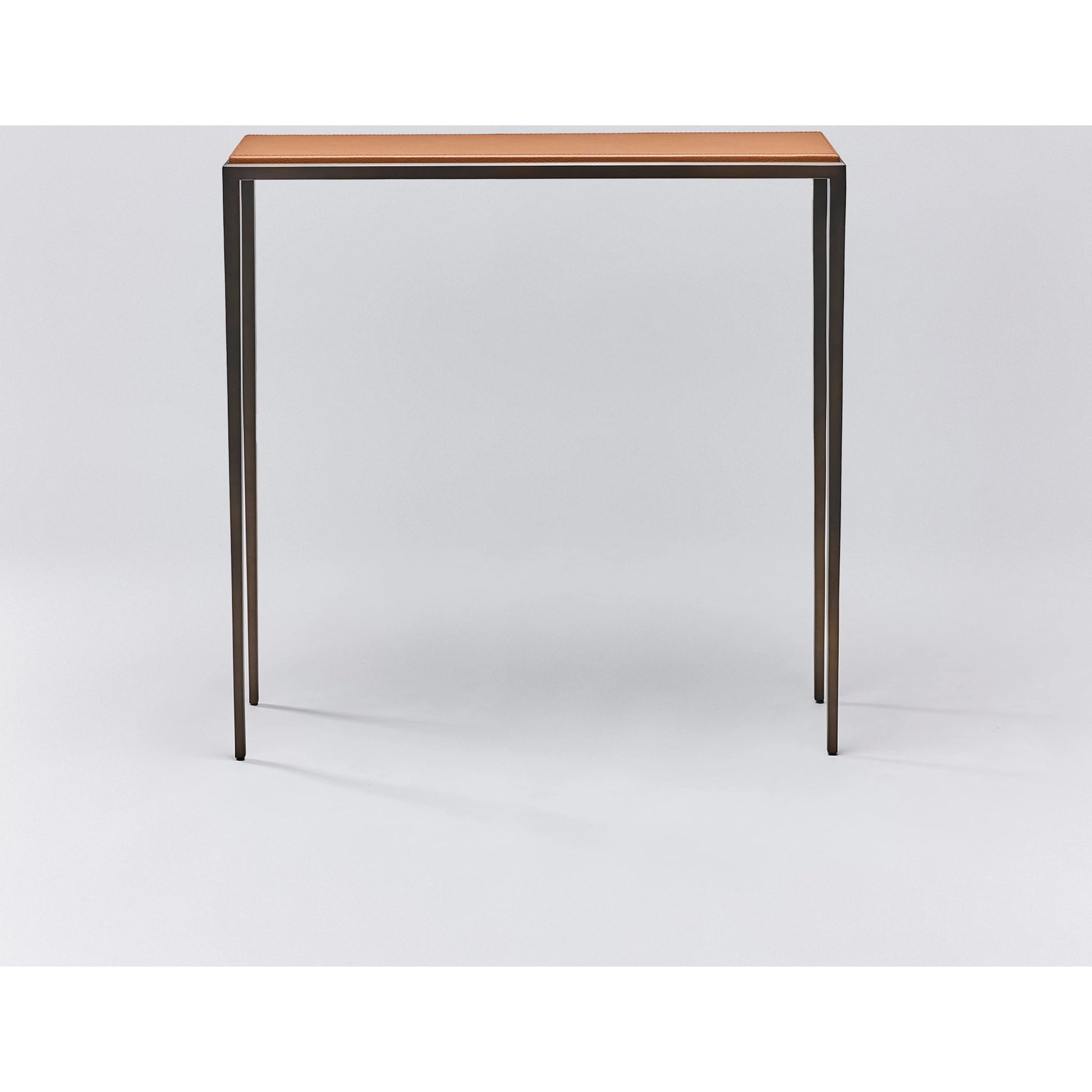 Auburn Small Console by Interlude Home. Made from wood, cast iron, leather in a modern style.