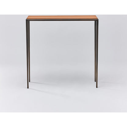 Auburn Small Console by Interlude Home. Made from wood, cast iron, leather in a modern style.