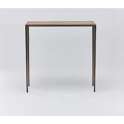 Auburn Small Console by Interlude Home. Made from wood, cast iron, leather in a modern style.