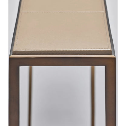 Auburn Console Table by Interlude Home. Made from wood, cast iron, leather in a modern style.