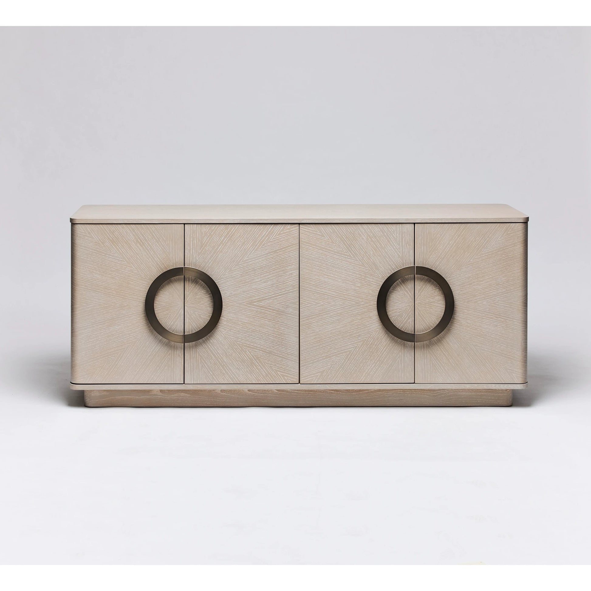 Cabot Credenza by Interlude Home in cliffside grey, brushed steel. Made from oak, steel in a modern style.