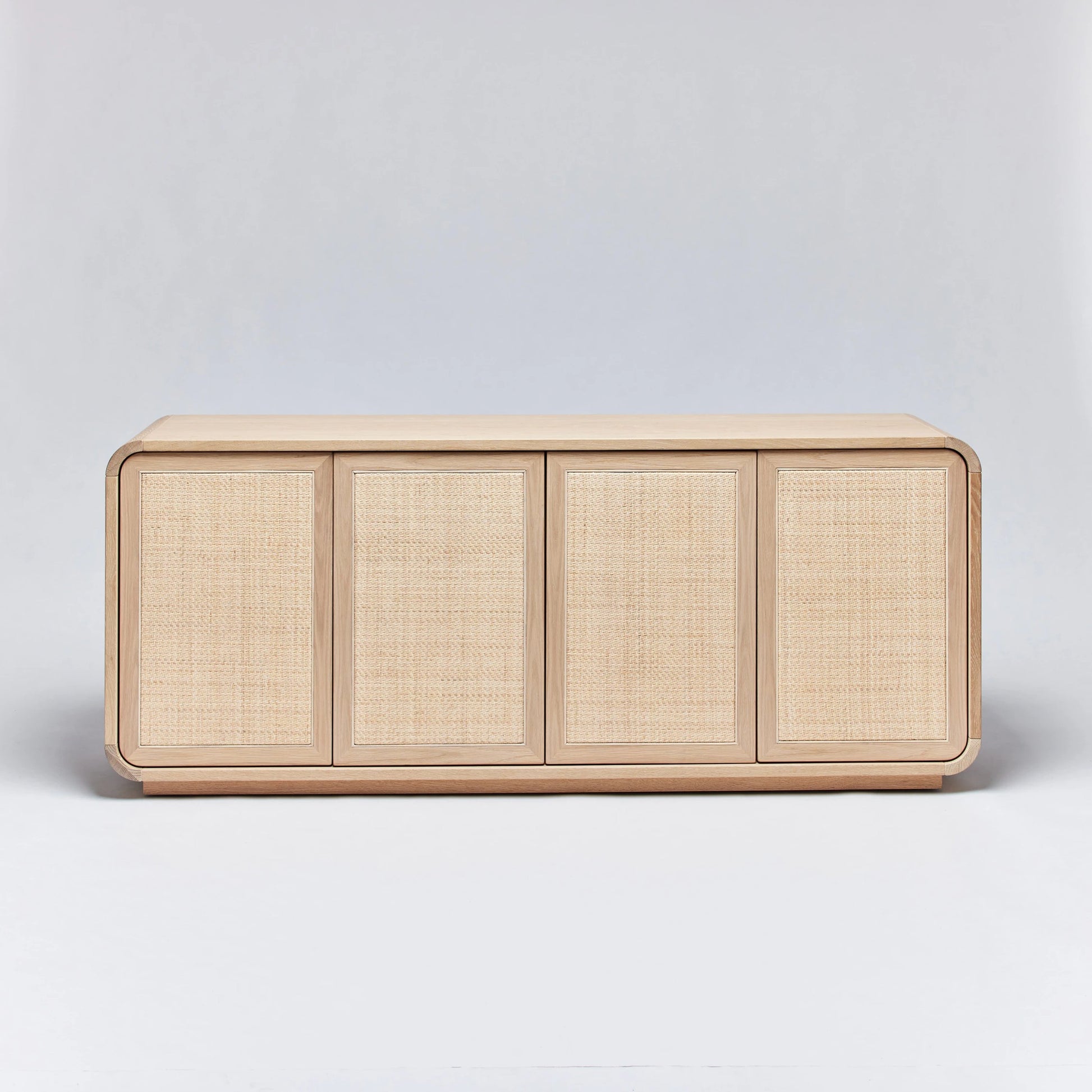 Marsh Credenza by Interlude Home in pale natural, blonde. Made from oak, rattan in a cottage & farmhouse style.