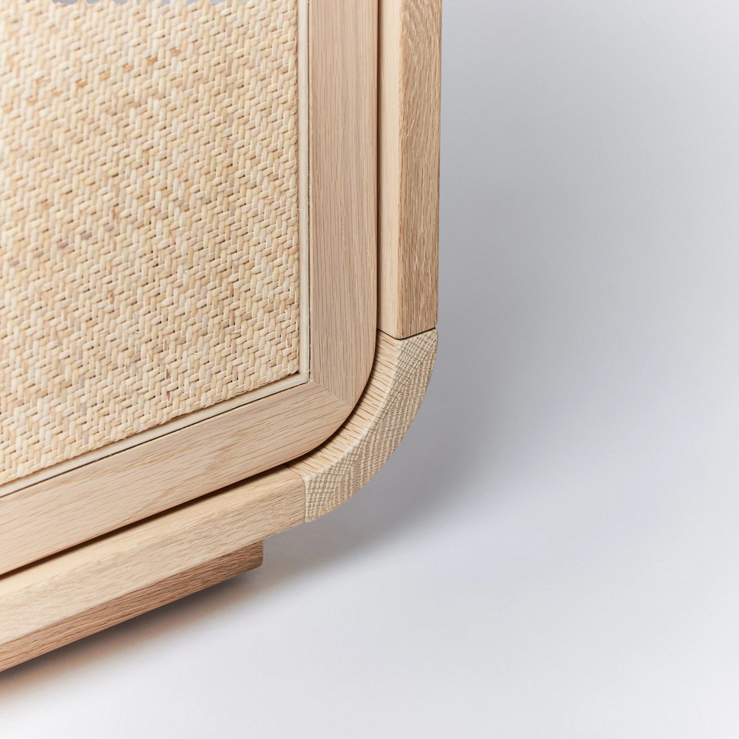 007 SI-2130789 | Closeup | Marsh Credenza by Interlude Home in pale natural, blonde. Made from oak, rattan in a cottage & farmhouse style.