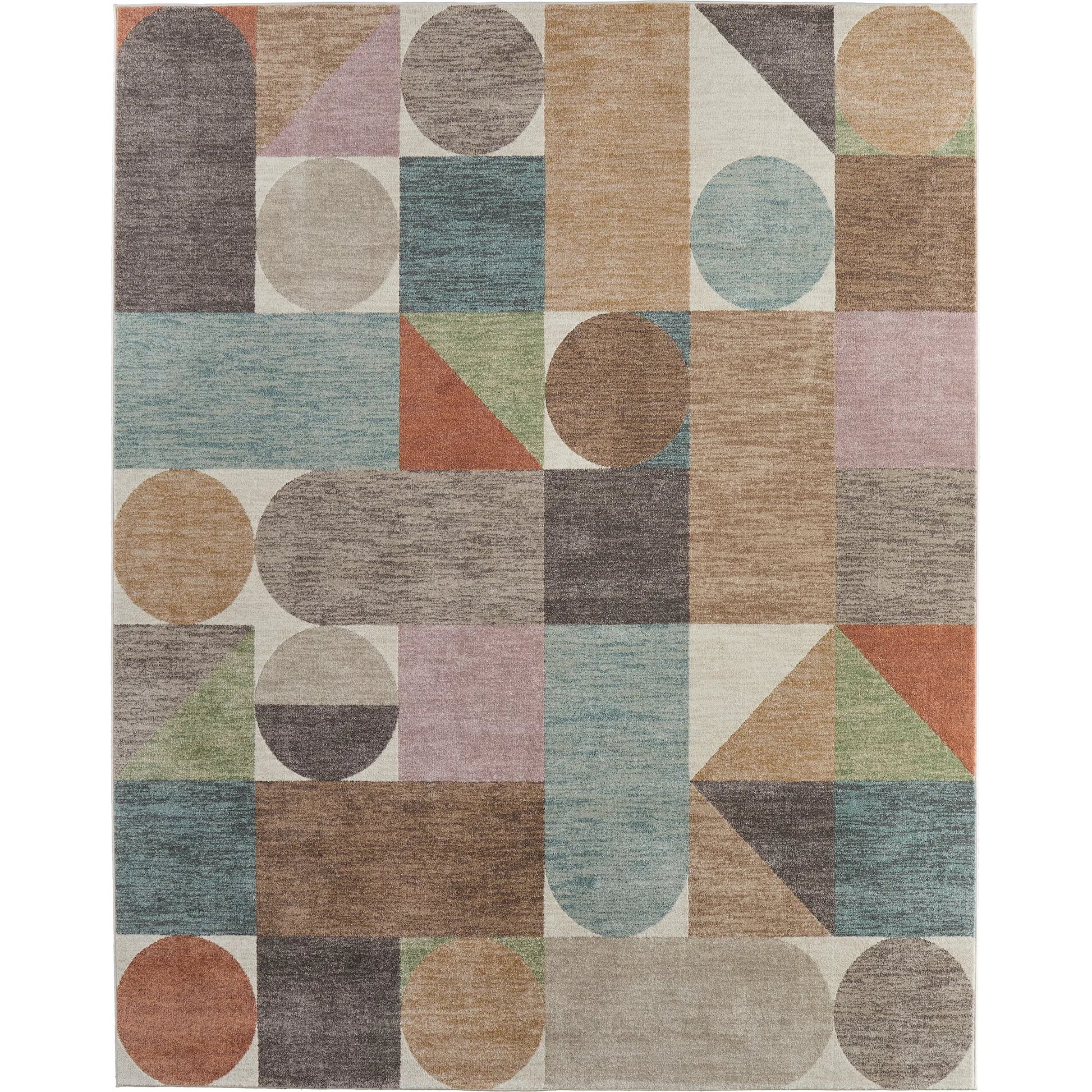 Eden Color Block EDN39QUF Rug by Feizy in ivory, brown, blue. Made from polypropylene in a unique style.
