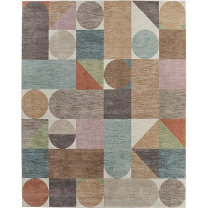 Eden Color Block EDN39QUF Rug by Feizy in ivory, brown, blue. Made from polypropylene in a unique style.