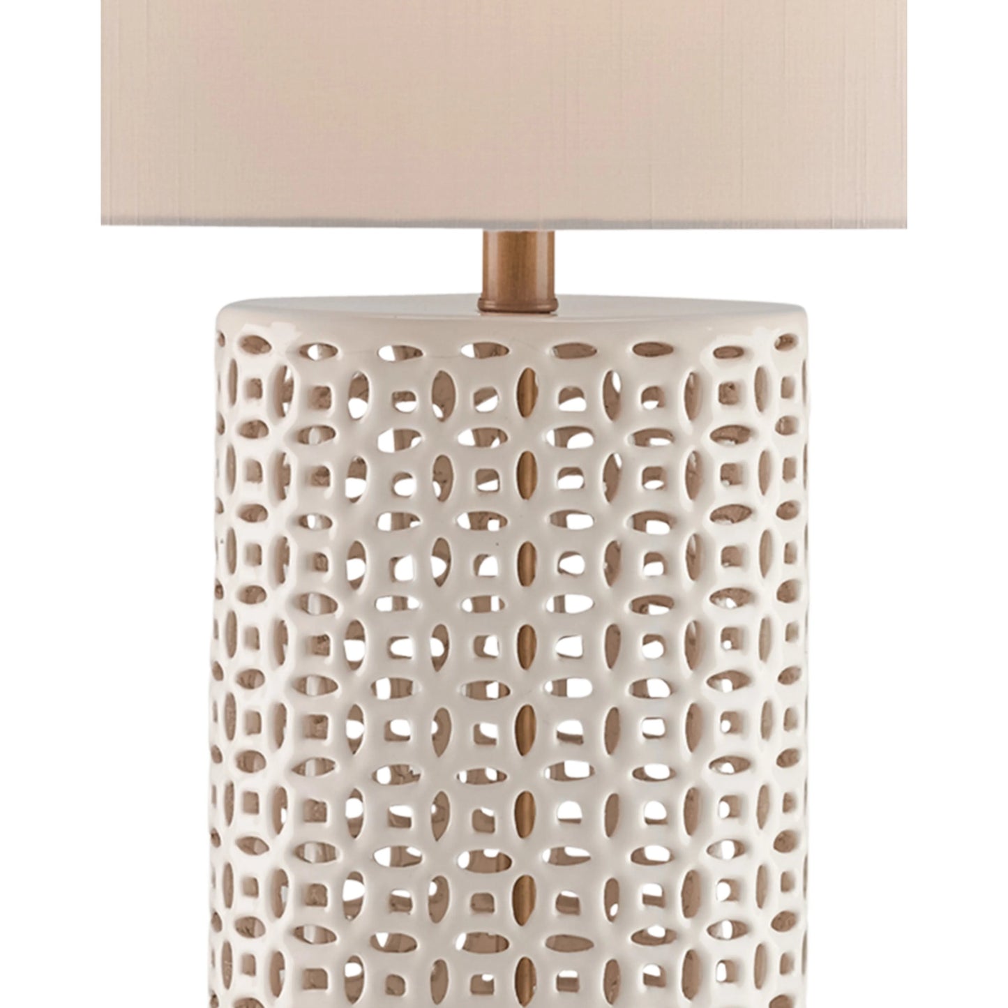 005 S-223427 | Closeup | Bellemeade Table Lamp by Currey and Company in ivory, antique brass. Made from ceramic, metal in a modern style.