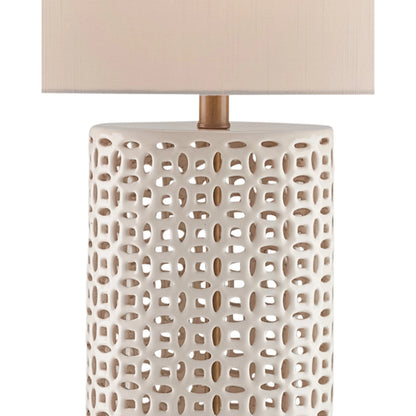 Bellemeade Table Lamp by Currey and Company in ivory, antique brass. Made from ceramic, metal in a modern style.