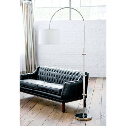 Arc Floor Lamp with Fabric Shade by Regina Andrew. Made from steel in a modern style.
