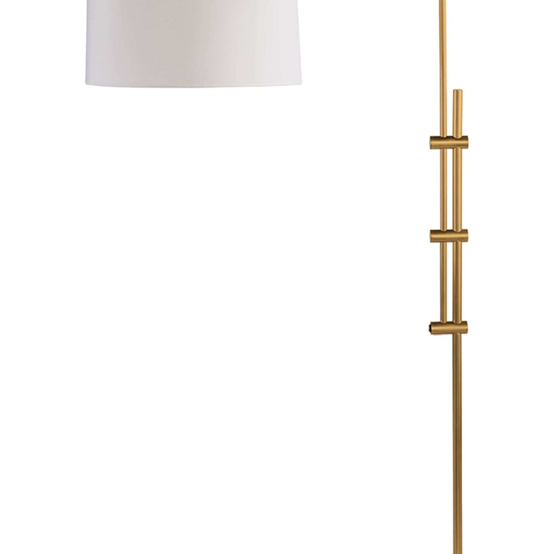 Arc Floor Lamp with Fabric Shade by Regina Andrew. Made from steel in a modern style.
