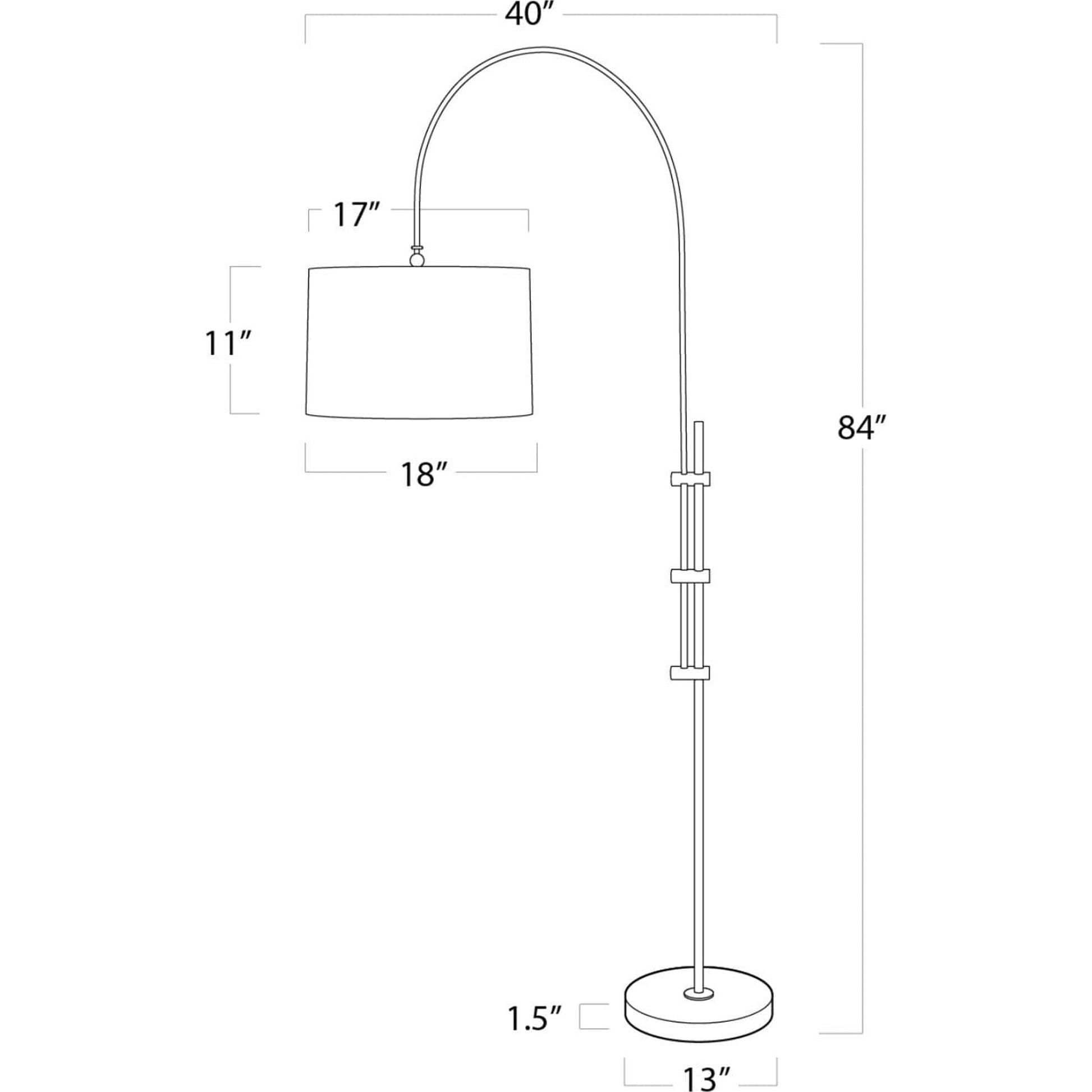 Arc Floor Lamp with Fabric Shade by Regina Andrew. Made from steel in a modern style.