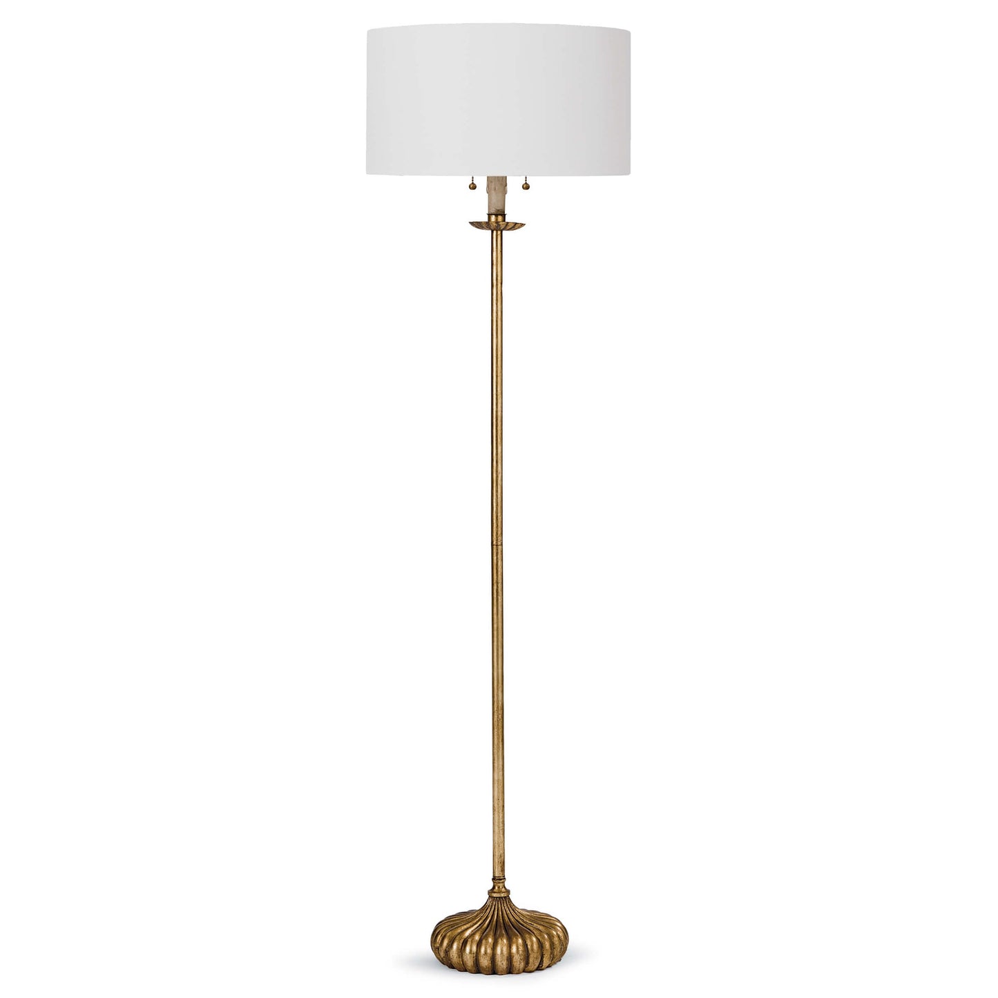 001 S-286811 | Primary Silo | Clove Stem Floor Lamp by Regina Andrew in gold and antique gold leaf. Made from steel in a traditional style.