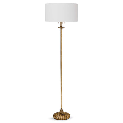 Clove Stem Floor Lamp by Regina Andrew in gold and antique gold leaf. Made from steel in a traditional style.