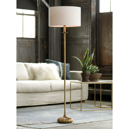 Clove Stem Floor Lamp by Regina Andrew in gold and antique gold leaf. Made from steel in a traditional style.