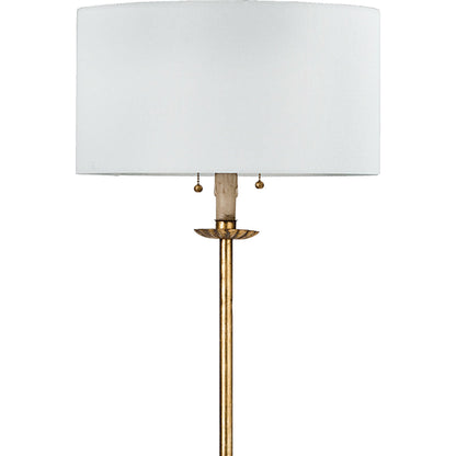Clove Stem Floor Lamp by Regina Andrew in gold and antique gold leaf. Made from steel in a traditional style.