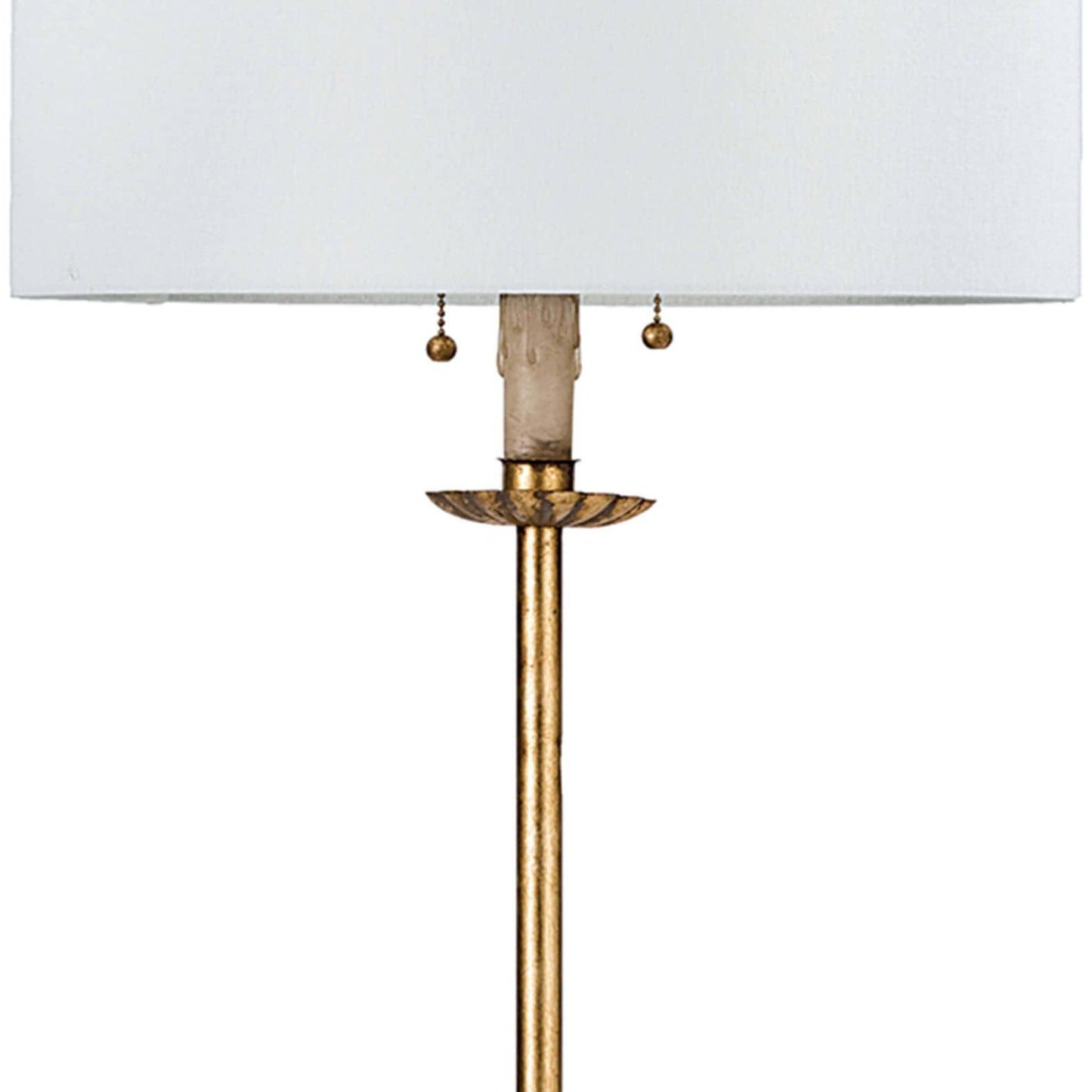 005 S-286811 | Closeup | Clove Stem Floor Lamp by Regina Andrew in gold and antique gold leaf. Made from steel in a traditional style.