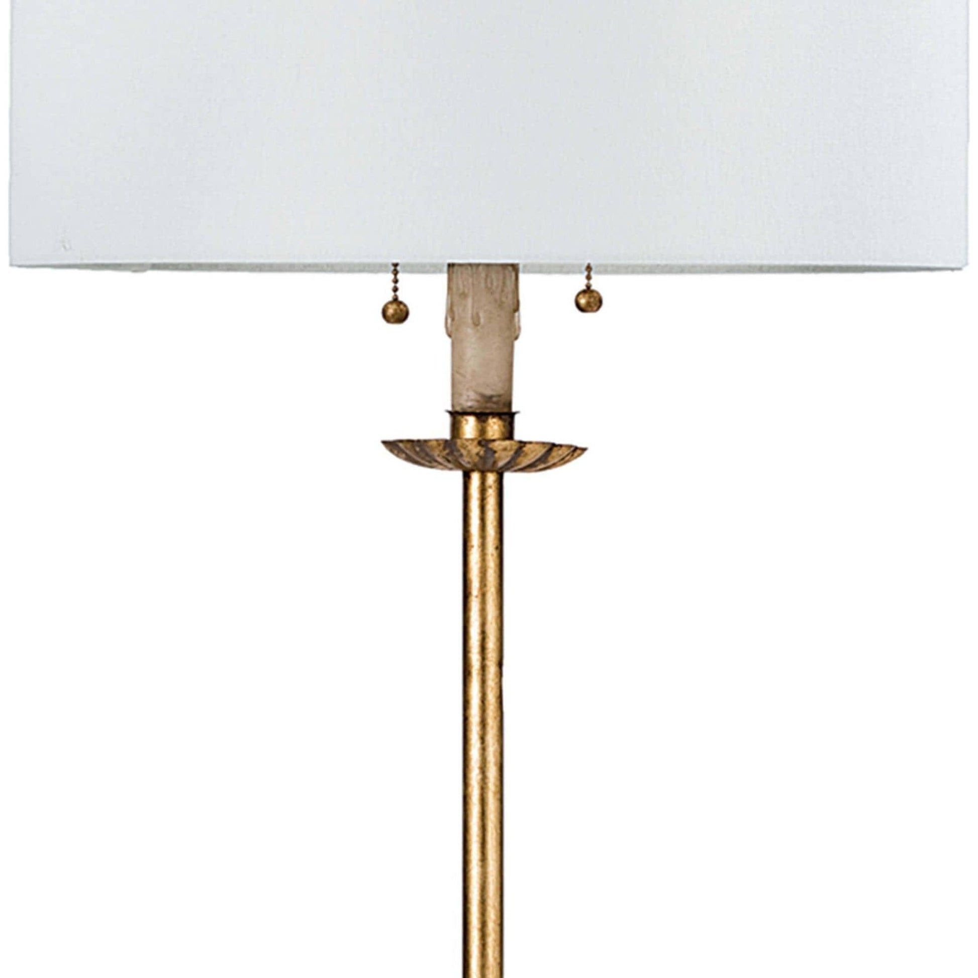 Clove Stem Floor Lamp by Regina Andrew in gold and antique gold leaf. Made from steel in a traditional style.
