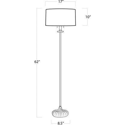 Clove Stem Floor Lamp by Regina Andrew in gold and antique gold leaf. Made from steel in a traditional style.