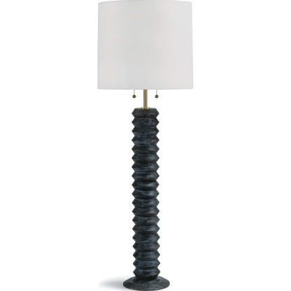Accordion Floor Lamp by Regina Andrew in ebony and ebony. Made from paulownia wood in a modern style.