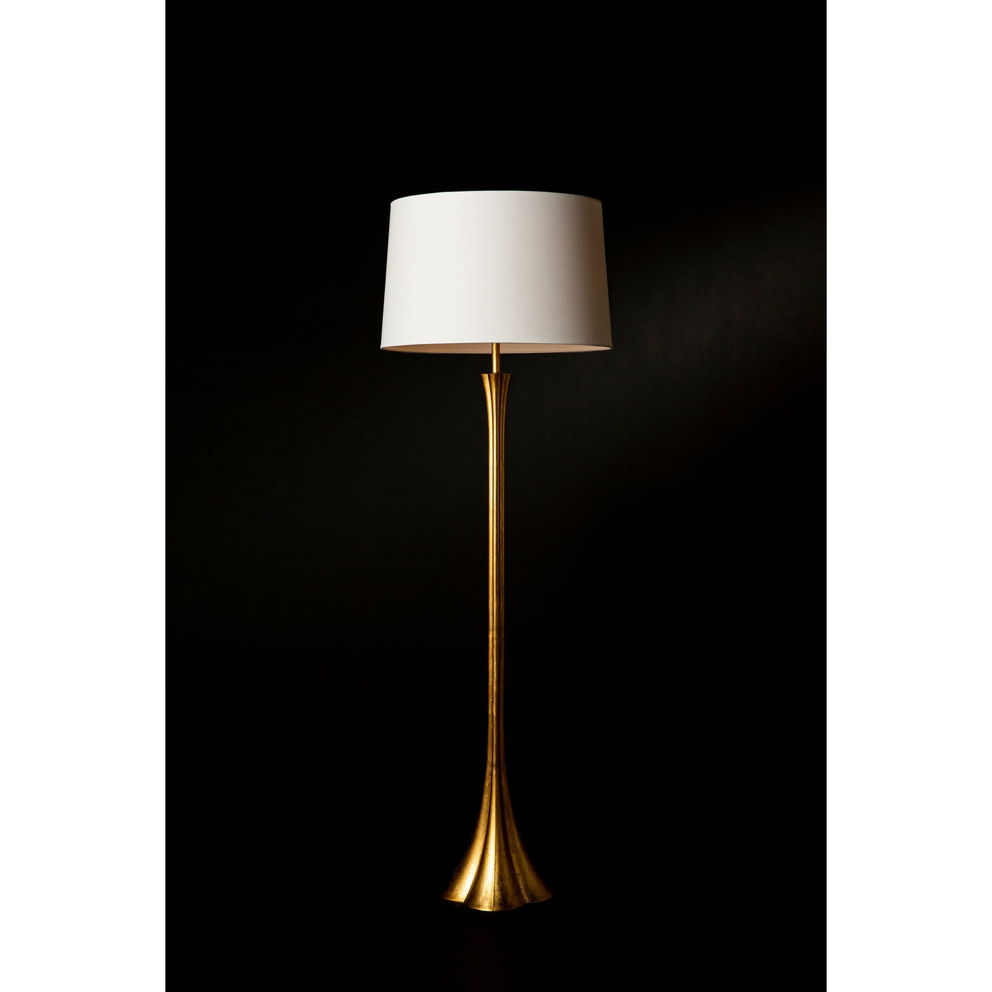 Lillian Floor Lamp by Regina Andrew in gold and gold leaf. Made from iron in a transitional style.