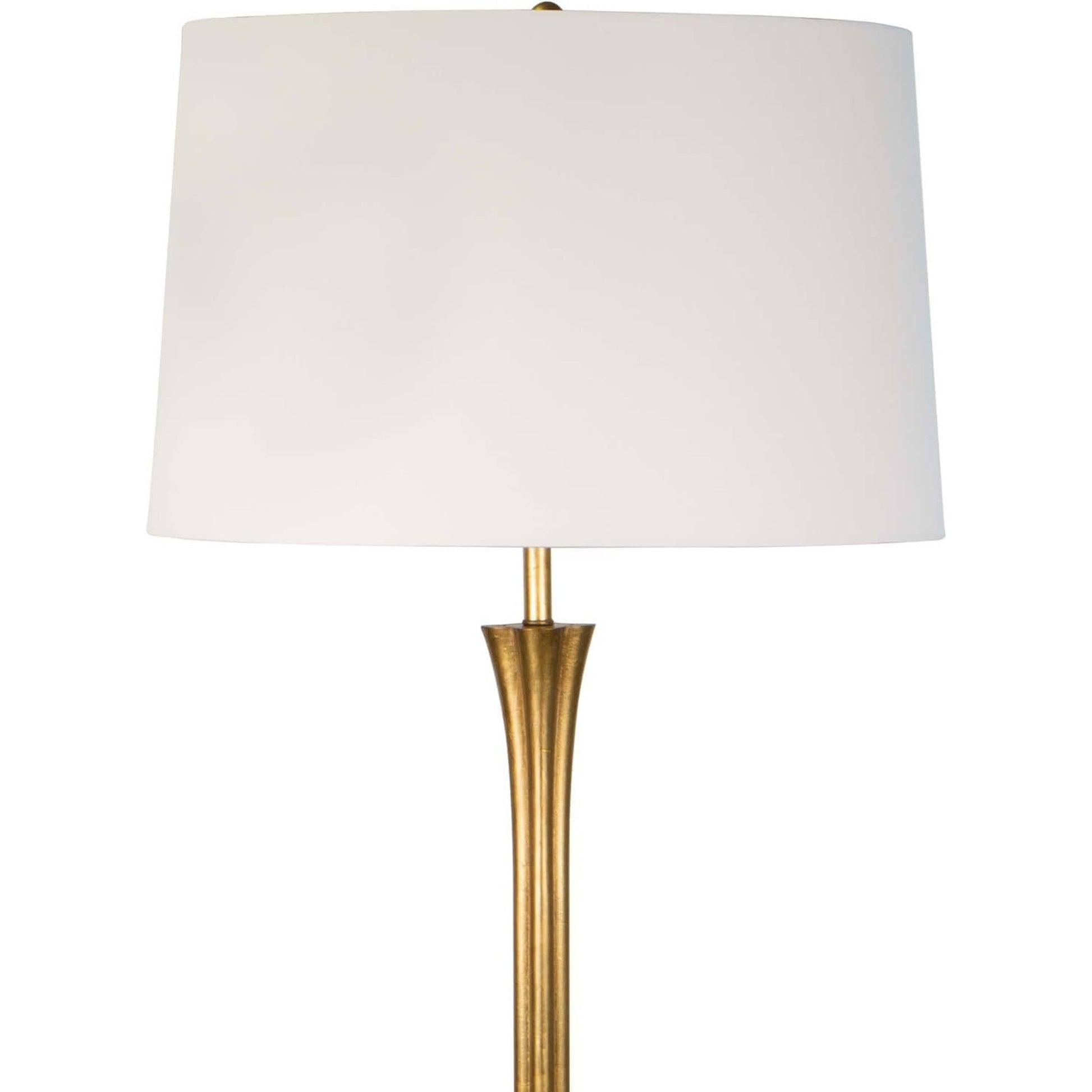 Lillian Floor Lamp by Regina Andrew in gold and gold leaf. Made from iron in a transitional style.