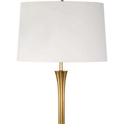 Lillian Floor Lamp by Regina Andrew in gold and gold leaf. Made from iron in a transitional style.