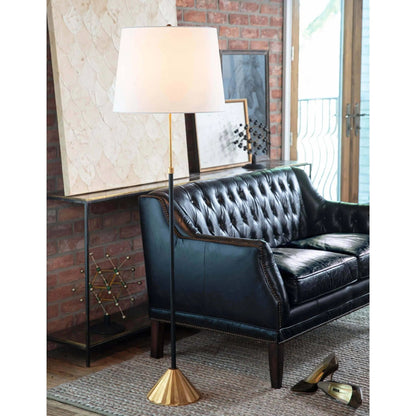 Parasol Floor Lamp by Regina Andrew in gold and gold leaf. Made from aluminum in a modern style.