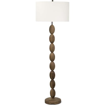 Buoy Floor Lamp by Regina Andrew in brown. Made from birch wood in a coastal style.