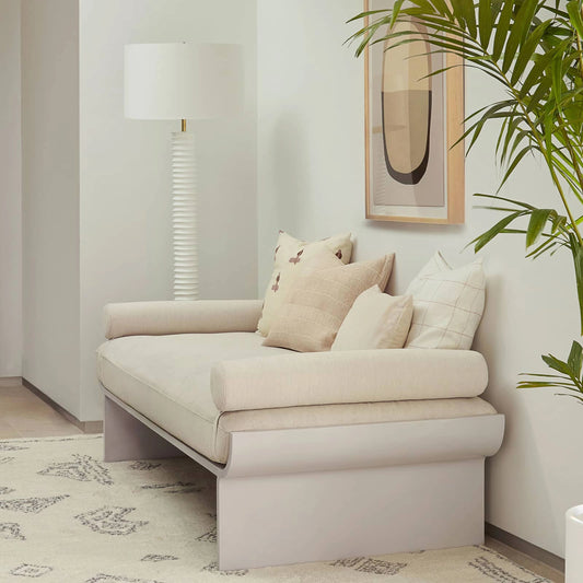Nabu Floor Lamp by Regina Andrew in white. Made from aluminum in a coastal style.