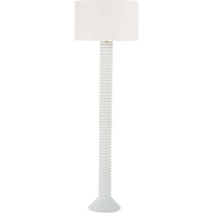 Nabu Floor Lamp by Regina Andrew in white. Made from aluminum in a coastal style.