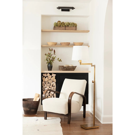 Virtue Floor Lamp by Regina Andrew in brass and natural brass. Made from steel in a modern style.