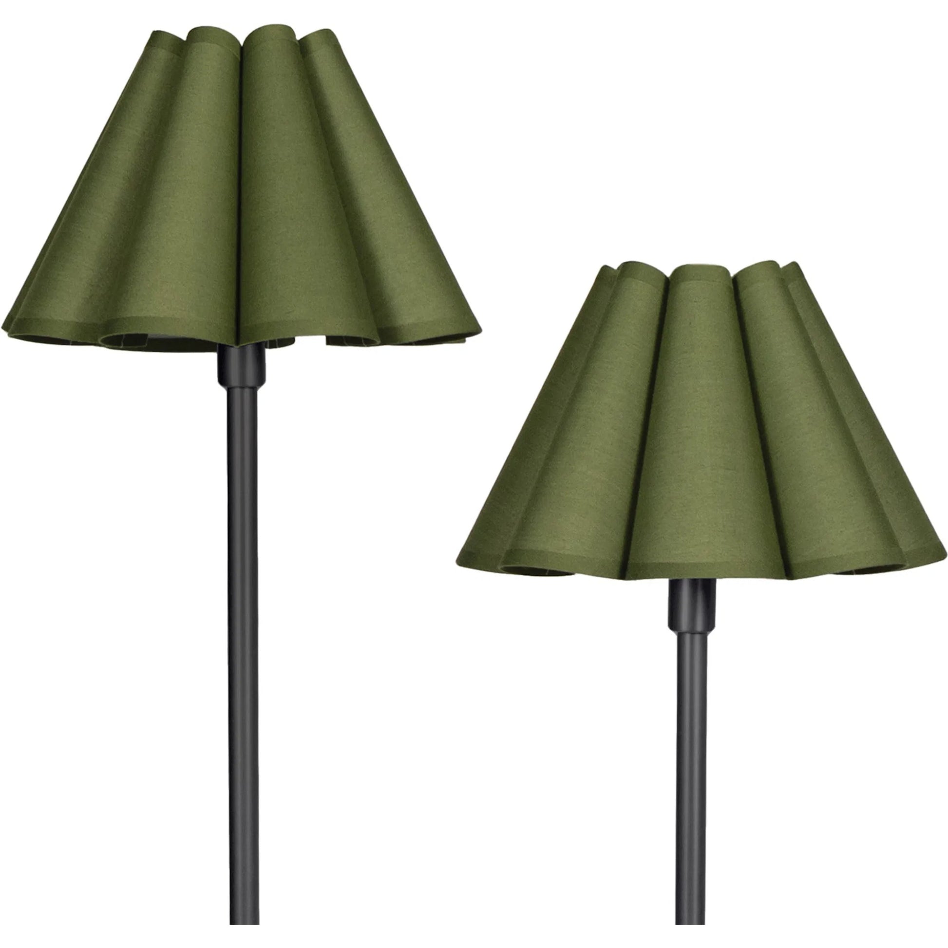 Polly Floor Lamp, Green by Regina Andrew in blackened brass. Made from steel in a modern style.