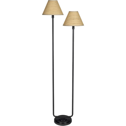Polly Floor Lamp, Rattan by Regina Andrew. Made from steel in a modern style.