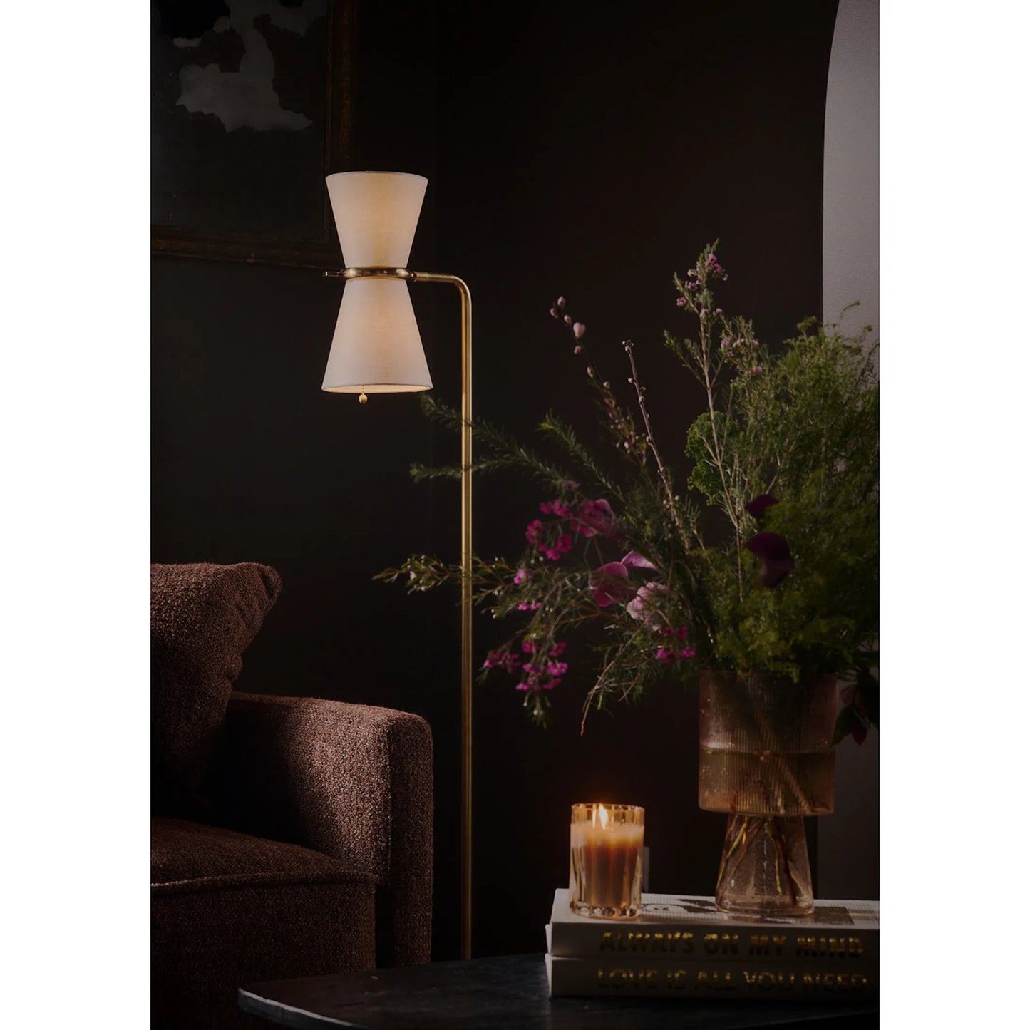 000 SI-2629001 | Unknown | Gable Floor Lamp by Regina Andrew in brass and antique natural brass. Made from steel in a unique style.