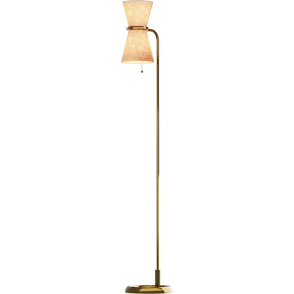 Gable Floor Lamp by Regina Andrew in brass and antique natural brass. Made from steel in a unique style.