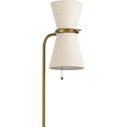 Gable Floor Lamp by Regina Andrew in brass and antique natural brass. Made from steel in a unique style.