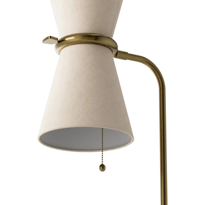 Gable Floor Lamp by Regina Andrew in brass and antique natural brass. Made from steel in a unique style.