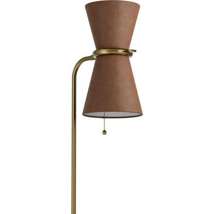 Gable Floor Lamp by Regina Andrew in brass and antique natural brass. Made from steel in a unique style.